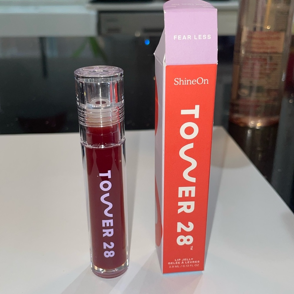 Tower28 Shine On milky lip jelly in shade Fear Less.
